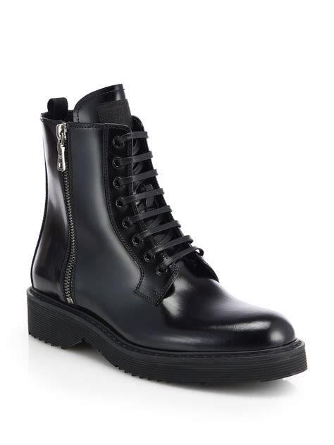 prada combat boots patent